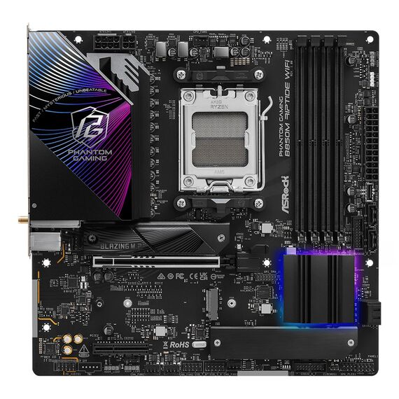 Asrock Phantom Gaming B850M Riptide WiFi AMD B850 Socket AM5 micro ATX | Techbox