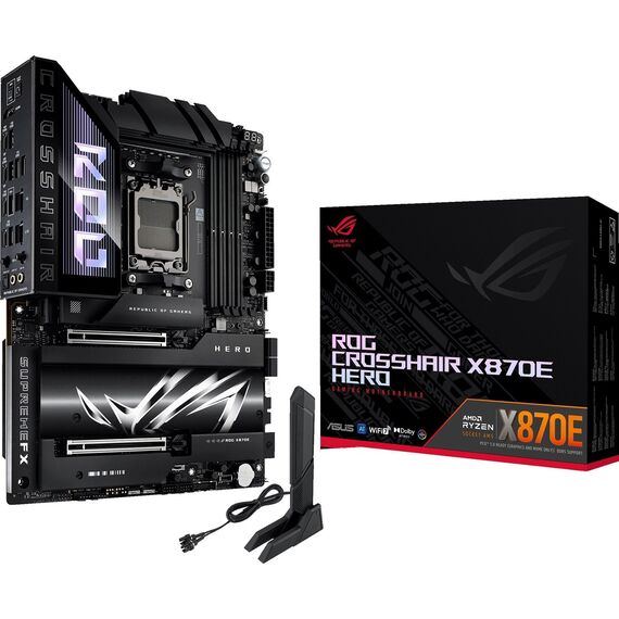 ASUS ROG CROSSHAIR X870E HERO AMD X870E Socket AM5 ATX - Motherboards - Laptops & PC Builds - Techbox