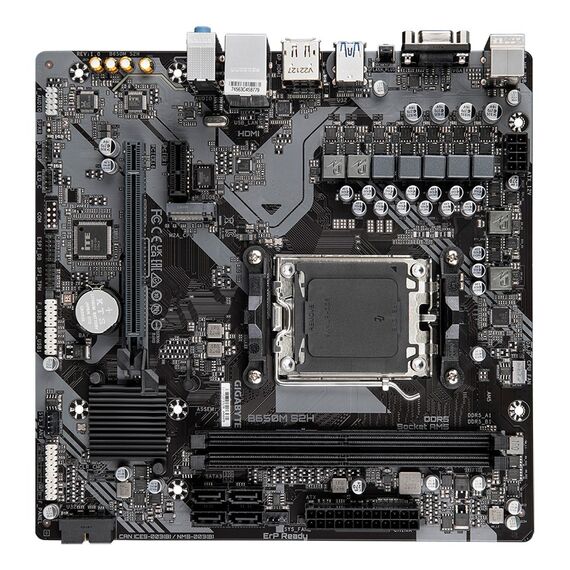 GIGABYTE B650M S2H Motherboard - AMD Ryzen 9000 Series CPUs, 5+2+2 Phases VRM, up to 6400MHz DDR5 (OC), 1xPCIe 4.0 M.2, GbE LAN, USB 3.2 Gen 1 | Techbox