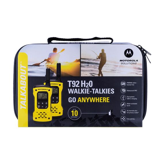 MOTOROLA RADIOTELEFON T92 H2O walkie-talkie 16 channels 2 pc(s) Black, yellow - Camping - Hobbies - Techbox