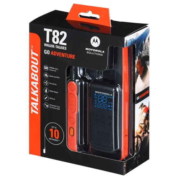 Motorola T82 Twin Pack two-way radio 16 channels Black,Orange | Techbox