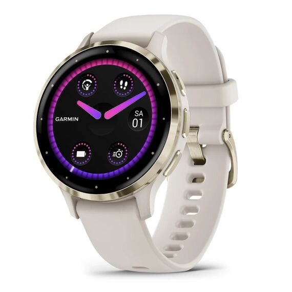 Garmin Venu 3S 3.05 cm (1.2") AMOLED 41 mm Digital 390 x 390 pixels Touchscreen Gold, Ivory Wi-Fi GPS (satellite) - Smartwatches - Smartwatches & Accessories - Techbox