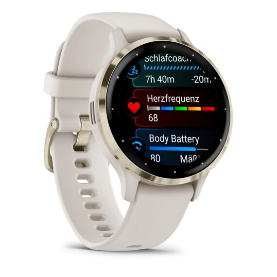 Garmin Venu 3S 3.05 cm (1.2") AMOLED 41 mm Digital 390 x 390 pixels Touchscreen Gold, Ivory Wi-Fi GPS (satellite) - Smartwatches - Smartwatches & Accessories - Techbox