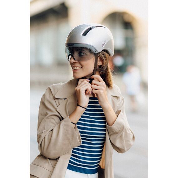 HJC CALIDO PLUS Silver Cycling Helmet, PEARL GREYISH SILVER, Size M - Bicycle - Sports & Fitness - Techbox