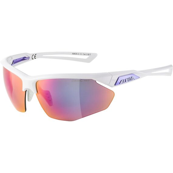 ALPINA Cycling Glasses NYLOS HR White‑Purple Purple Mirror Lens Cat.3 | Techbox