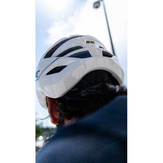 HJC CROSSER White Cycling Helmet, WHITE, Size S | Techbox