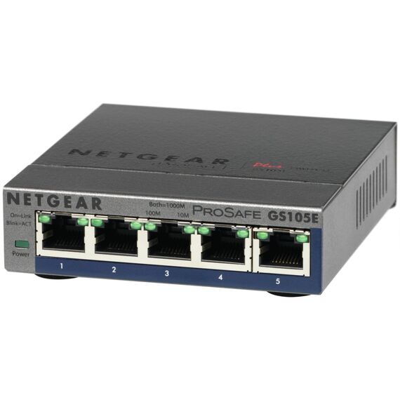 NETGEAR GS105E-200PES network switch Managed L2/L3 Gigabit Ethernet (10/100/1000) Grey | Techbox