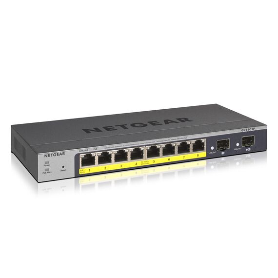NETGEAR GS110TP Managed L2/L3/L4 Gigabit Ethernet (10/100/1000) Power over Ethernet (PoE) Grey | Techbox