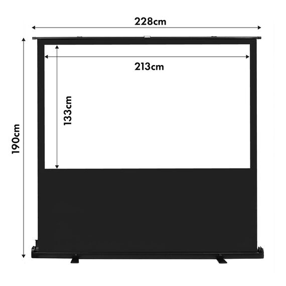 Maclean MC-213 Portable Projection Screen, Compact, Floor, 100", 16:10 | Techbox