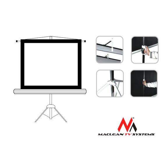 Projection Screen With 200x200 Tripods Maclean MC-680 - Projector Accessories - Projectors - Techbox