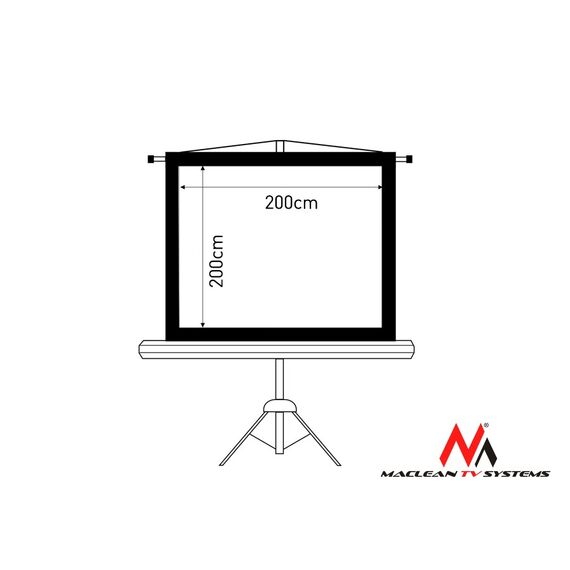 Projection Screen With 200x200 Tripods Maclean MC-680 - Projector Accessories - Projectors - Techbox