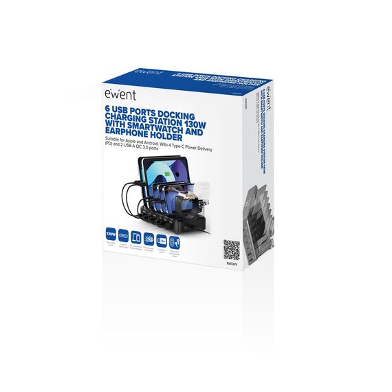 Ewent EW1335 mobile device charger Universal Black AC Fast charging Indoor | Techbox