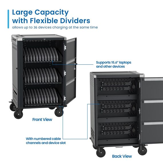 Ewent EW1701 portable device management cart/cabinet Portable device management cabinet Black, Grey | Techbox