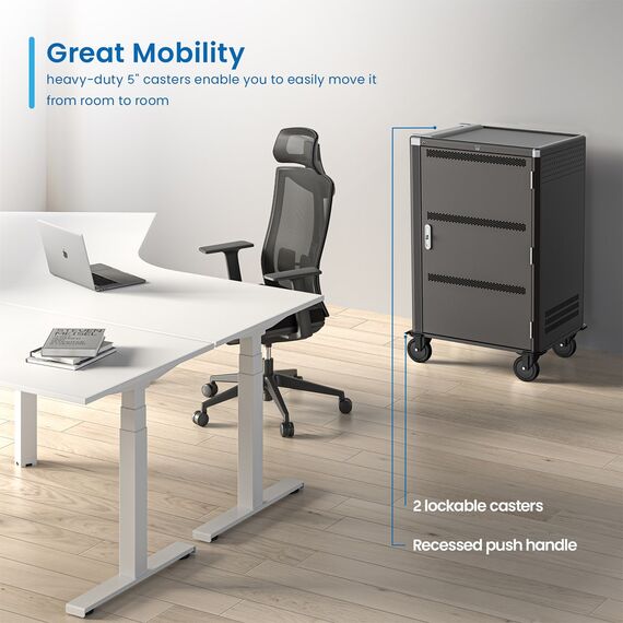 Ewent EW1701 portable device management cart/cabinet Portable device management cabinet Black, Grey | Techbox