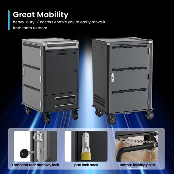 Ewent EW1701 portable device management cart/cabinet Portable device management cabinet Black, Grey | Techbox