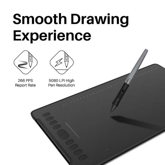HUION H1161 graphic tablet 5080 lpi 279.4 x 174.6 mm USB Black - Tablet PC - Tablet PC & Accessories - Techbox