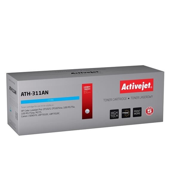 Activejet ATH-311AN Toner (replacement for Canon, HP 126A CRG-729C, CE311A; Premium; 1000 pages; cyan) | Techbox