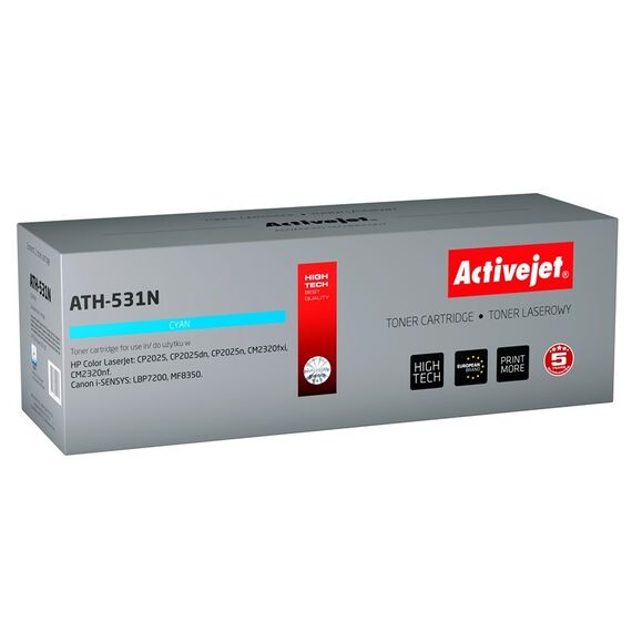 Activejet ATH-531N Toner (replacement for HP 304A CC531A, Canon CRG-718C; Supreme; 3200 pages; cyan) | Techbox