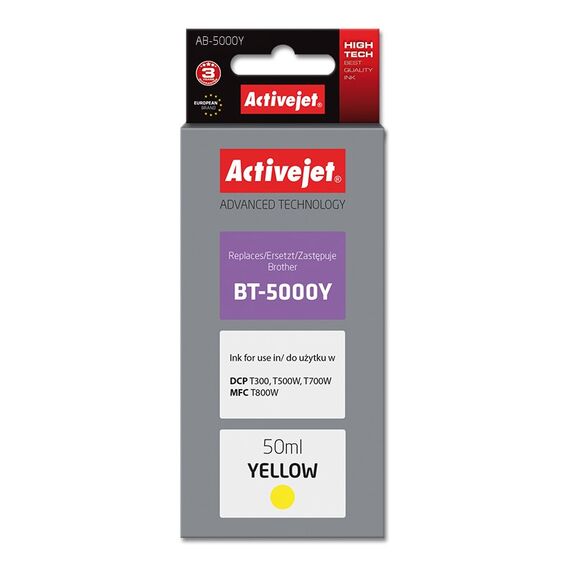 Activejet AB-5000Y ink for Brother printer; Brother BT-5000Y replacement; Supreme; 50 ml; yellow - Compatible Inks - Inks - Techbox