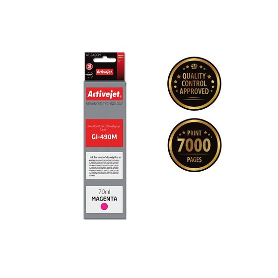 Activejet AC-G490M Ink cartridge (replacement for Canon GI-490M; Supreme; 70 ml; 7000 pages, magenta) | Techbox