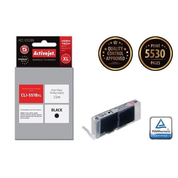 Activejet ink for Canon CLI-551Bk - Compatible Inks - Inks - Techbox