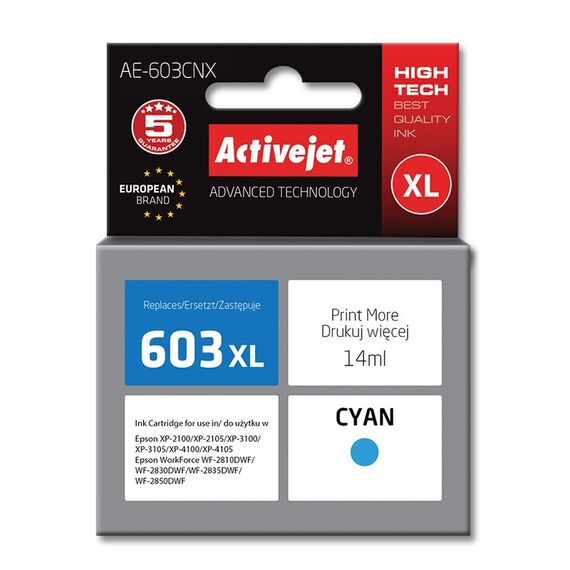 Activejet AE-603CNX ink (replacement for Epson 603XL T03A24; Supreme; 14 ml; cyan) | Techbox