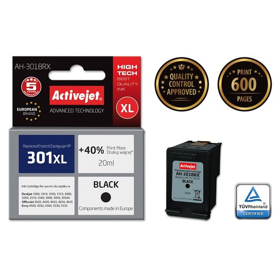 Activejet AH-301BRX Ink (HP 301XL CH563EE compatible; Premium; 20 ml; black) | Techbox