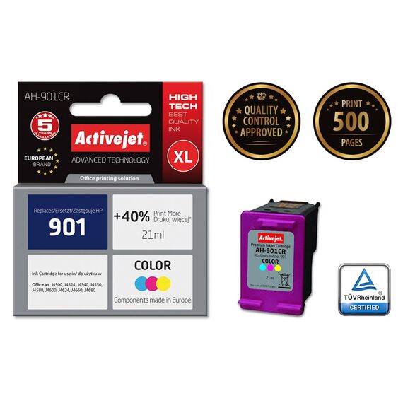 Activejet AH-901CR Ink (replacement for HP 901 CC656AE; Premium; 21 ml; colour) | Techbox