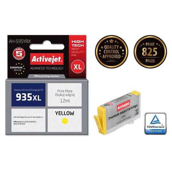 Activejet AH-935YRX ink (replacement for HP 935XL C2P26AE; Premium; 12 ml; yellow) | Techbox
