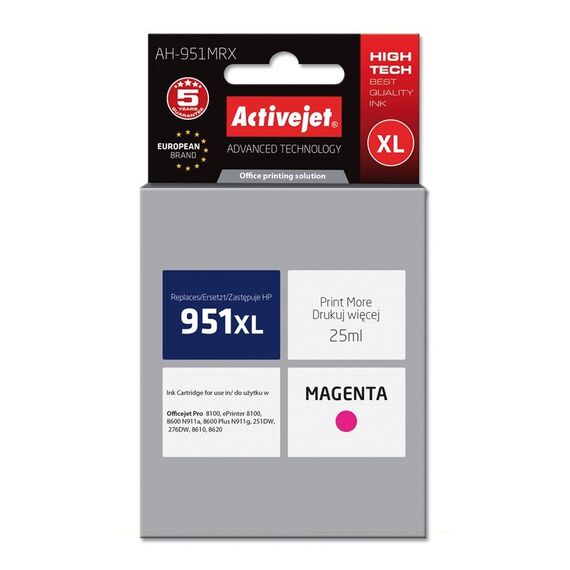 Activejet AH-951MRX Ink (replacement for HP 951XL CN047AE; Premium; 25 ml; magenta) | Techbox