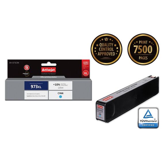 Activejet AH-973CRX ink (replacement for HP 973XL F6T81AE; Premium; 105 ml; cyan) | Techbox