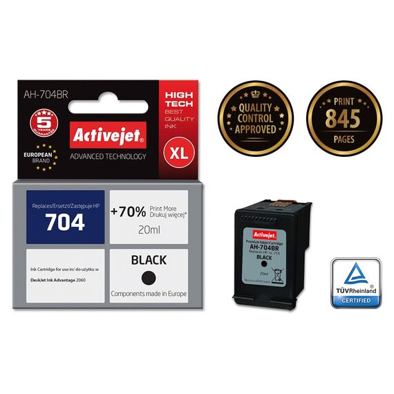 Activejet ink for Hewlett Packard No.704 CN692AE - Compatible Inks - Inks - Techbox