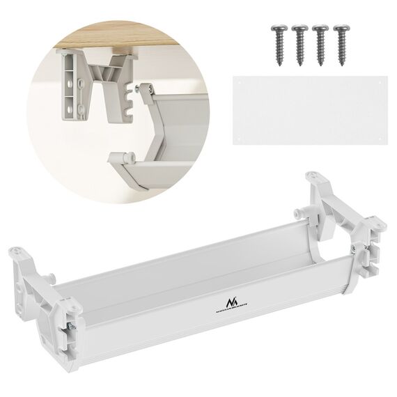 Maclean under-desk cable/extension organizer, max. load 5kg, white, MC-106 W | Techbox