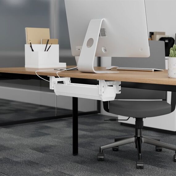 Maclean under-desk cable/extension organizer, max. load 5kg, white, MC-106 W | Techbox