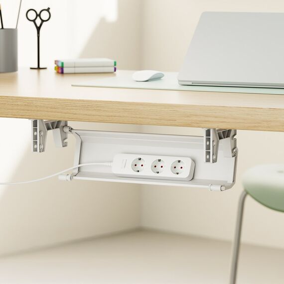 Maclean under-desk cable/extension organizer, max. load 5kg, white, MC-106 W | Techbox
