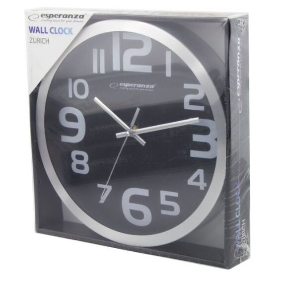Esperanza EHC013K Wall Clock - Zurich - Black Quartz clock Oval Black, White | Techbox