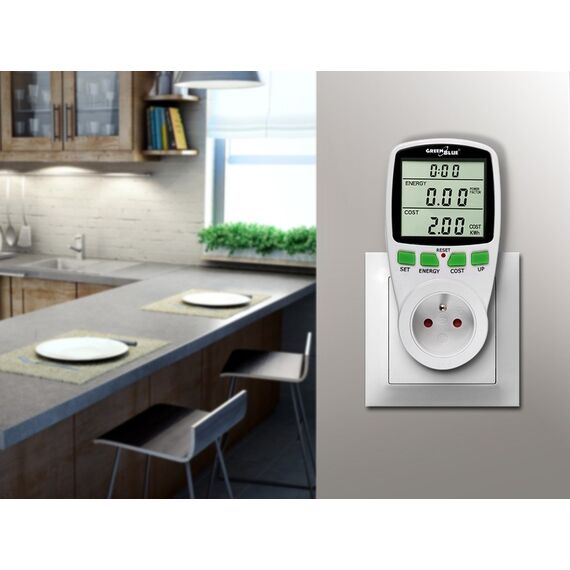 Greenblue GB202 wattmeter White 0 - 9999 W Built-in display LCD | Techbox