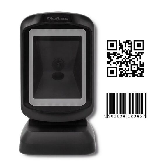 Qoltec 50864 Desktop QR & Barcode Scanner | USB | Techbox