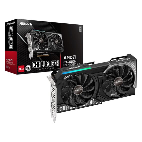 Asrock AMD Radeon RX 9060 XT Challenger 16GB OC GDDR6 - Graphic Cards - Laptops & PC Builds - Techbox