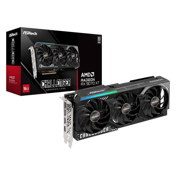 Asrock Challenger RX9070XT 16GB graphics card - Graphic Cards - Laptops & PC Builds - Techbox