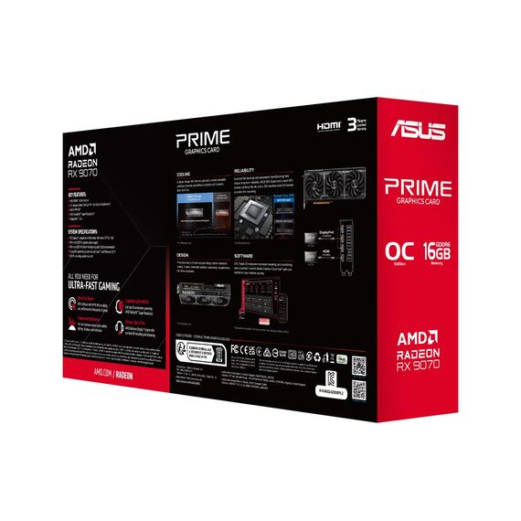 ASUS Prime -RX9070-O16G-EVO AMD Radeon RX 9070 16 GB GDDR6 | Techbox