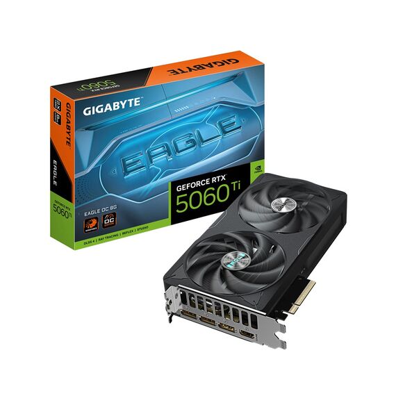 GIGABYTE GeForce RTX 5060 Ti EAGLE OC 8G Graphics Card - 8GB GDDR7, 128bit, PCI-E 5.0, 2617MHz Core Clock, 3 x DisplayPort, 1 x HDMI, GV-N506TEAGLE OC-8GD - Graphic Cards - Laptops & PC Builds - Techbox