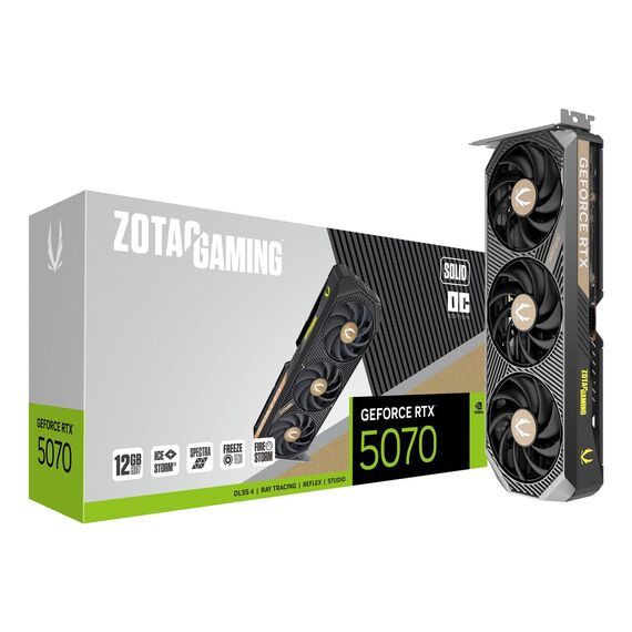 Zotac GAMING GeForce RTX 5070 SOLID OC NVIDIA 12 GB GDDR7 - Graphic Cards - Laptops & PC Builds - Techbox