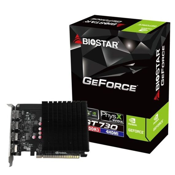 Biostar GT 730 4GB 4xHDMI graphics card - Graphic Cards - Laptops & PC Builds - Techbox