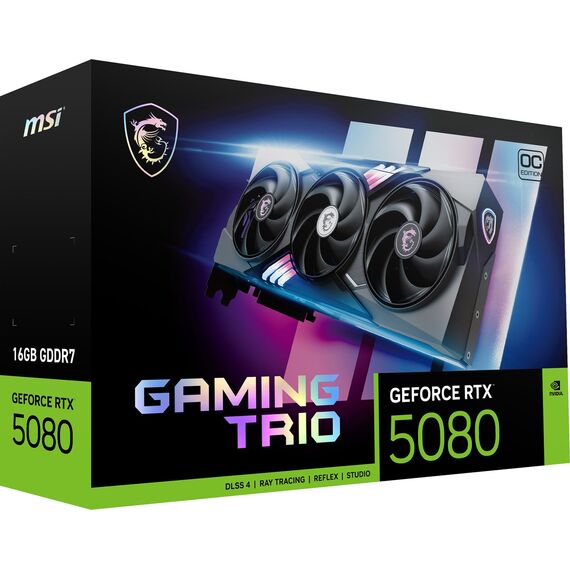 MSI GAMING GEFORCE RTX 5080 16G TRIO OC graphics card NVIDIA 16 GB GDDR7 | Techbox