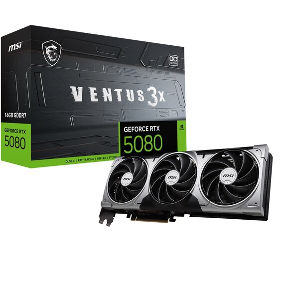 MSI VENTUS GeForce RTX5080 16G 3X OC NVIDIA GeForce RTX 5080 16 GB GDDR7 | Techbox