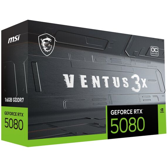 MSI VENTUS GeForce RTX5080 16G 3X OC NVIDIA GeForce RTX 5080 16 GB GDDR7 | Techbox