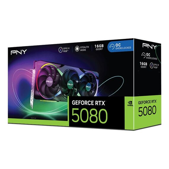 PNY GeForce RTX 5080 ARGB OC - 16 GB GDDR7 graphics card | Techbox