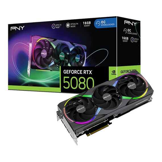 PNY GeForce RTX 5080 ARGB OC - 16 GB GDDR7 graphics card | Techbox
