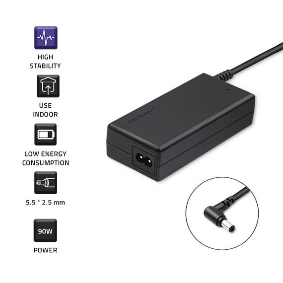 Qoltec 50071.90W power adapter/inverter Indoor Black | Techbox